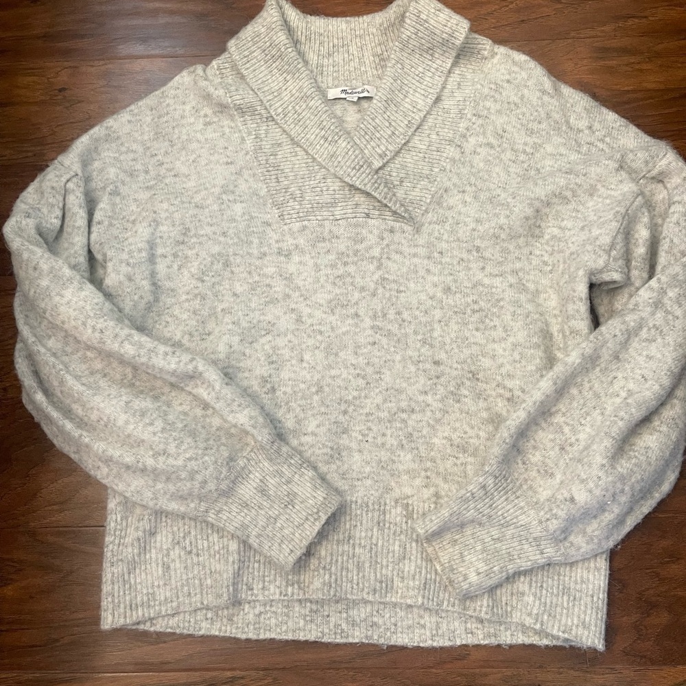 Madewell Vinson Shawl-Collar Pullover Sweater Size M